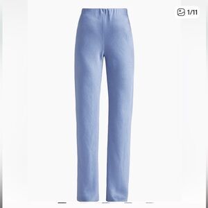 Vince Fluid Bias-Cut Satin High-Rise Trousers, dark pacific opal, sz XS
